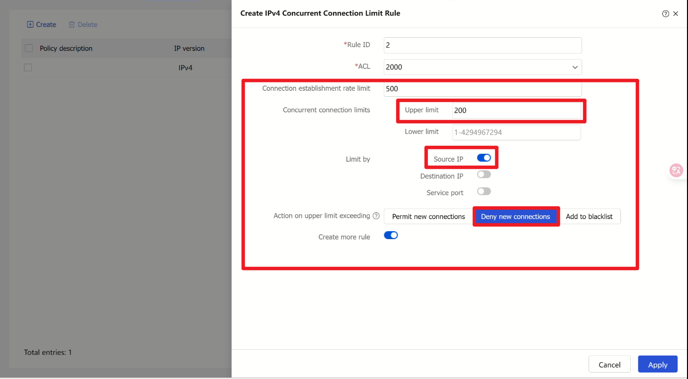 Concurrent Connection Limit